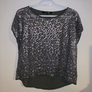 Grey Sequinned Blouse